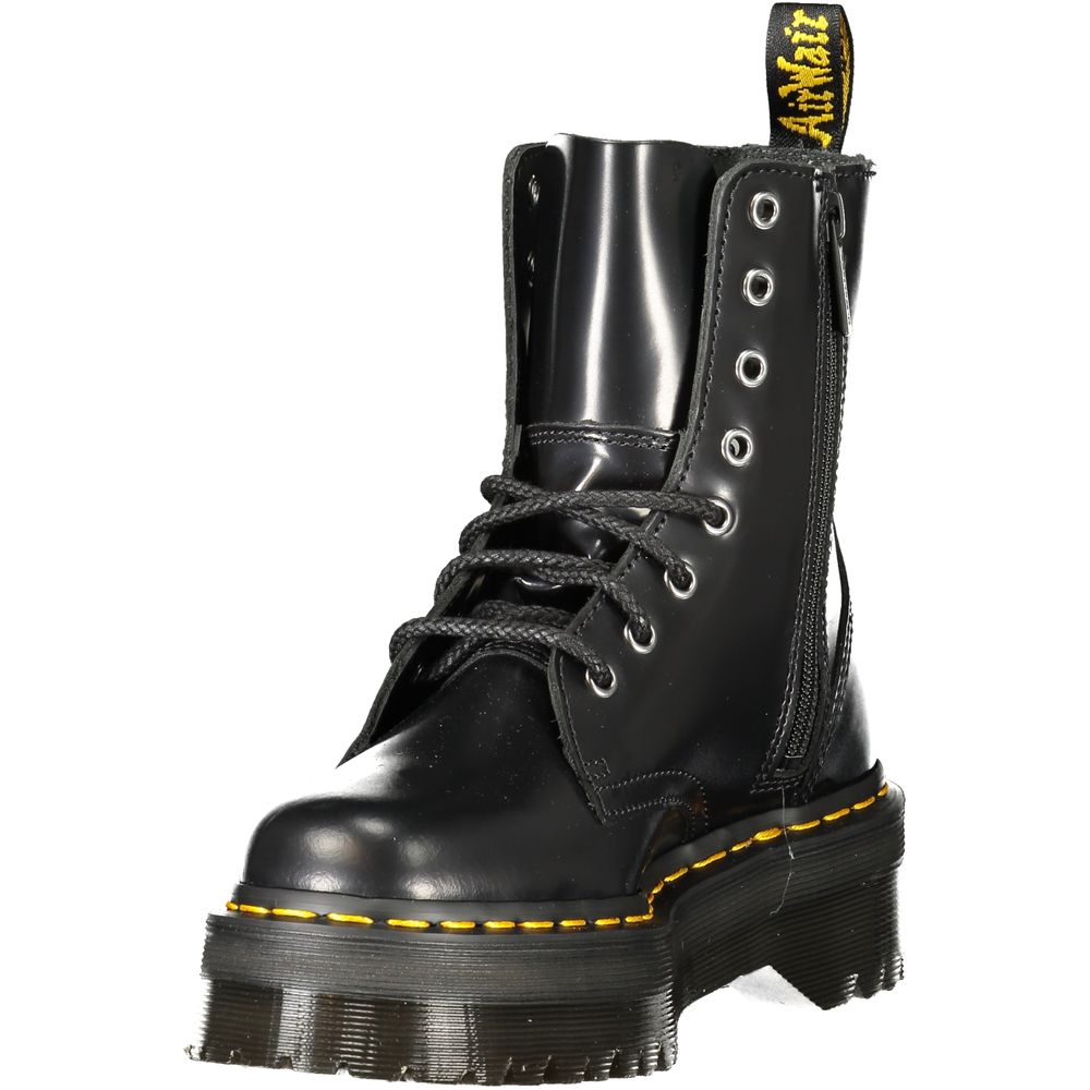 Black Leather Unisex Ankle Boot