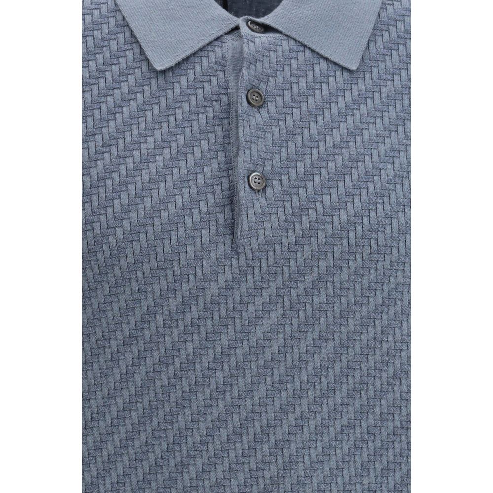 Blue Cotton Polo Shirt