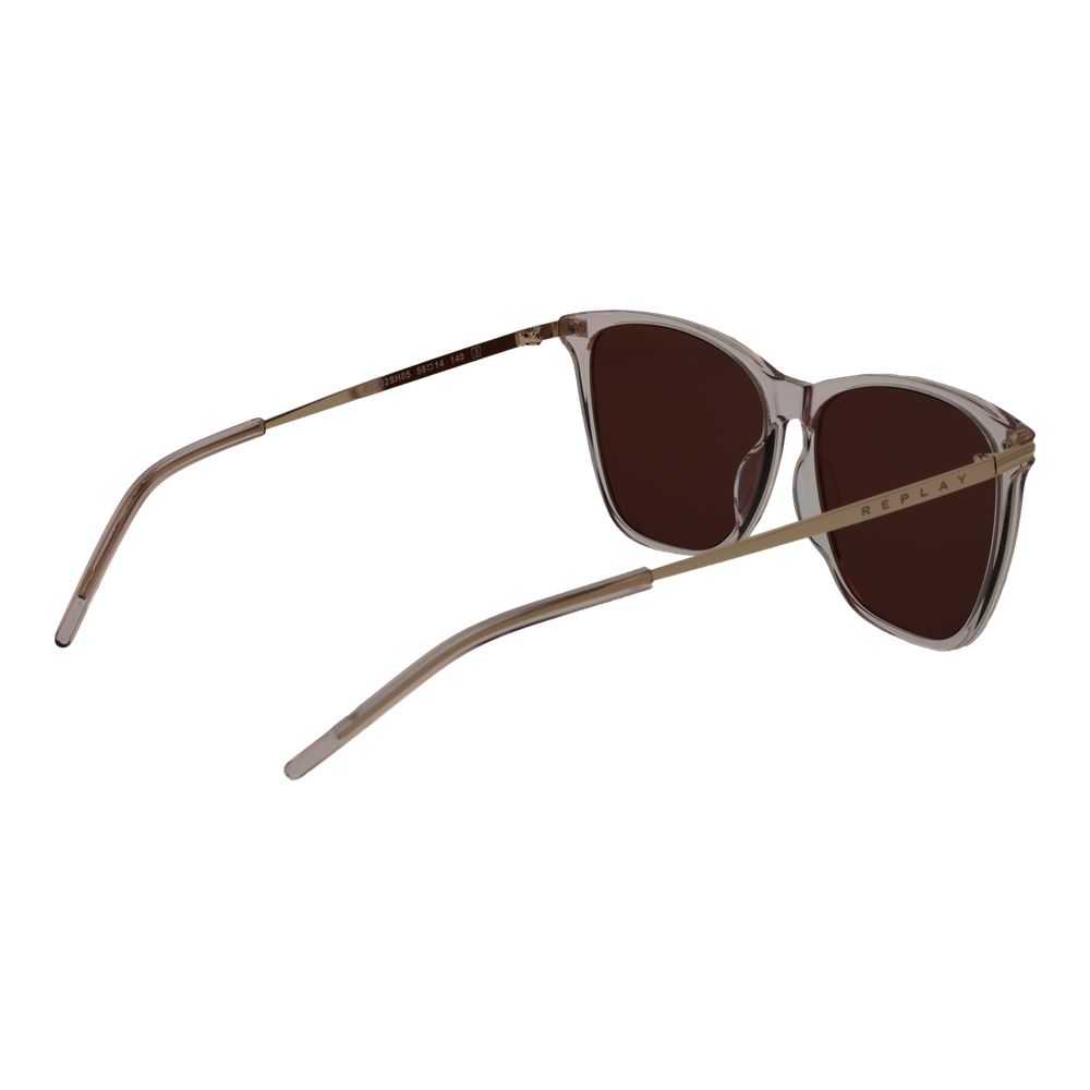 Beige Plastic Sunglasses