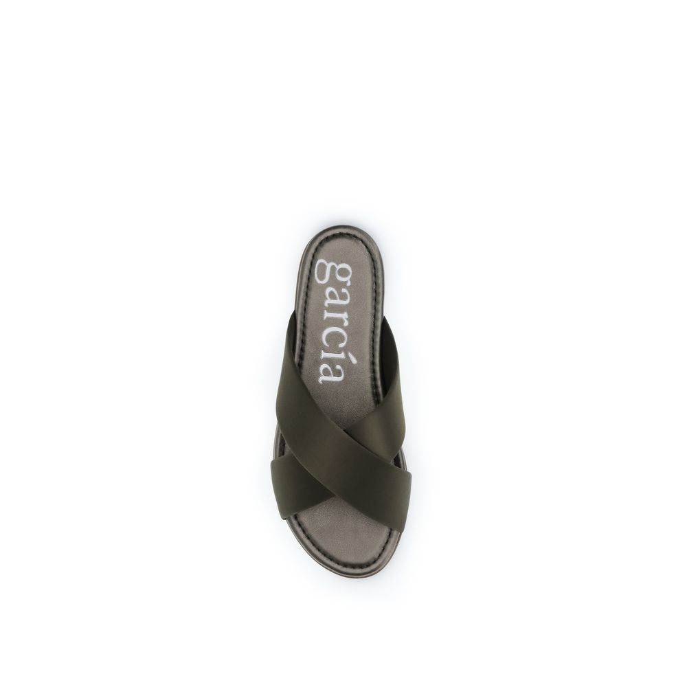 Brown Silk Flat Sandals