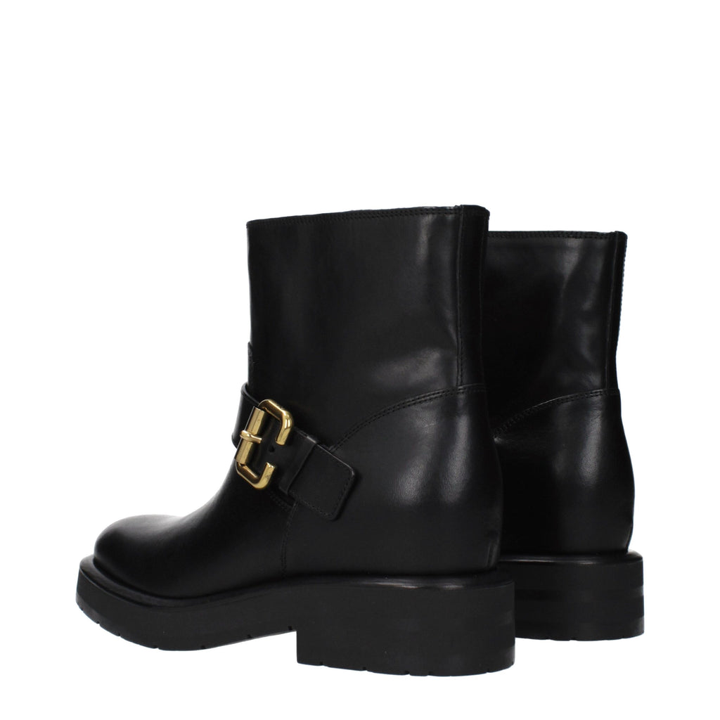 Black Leather Ankle Boots