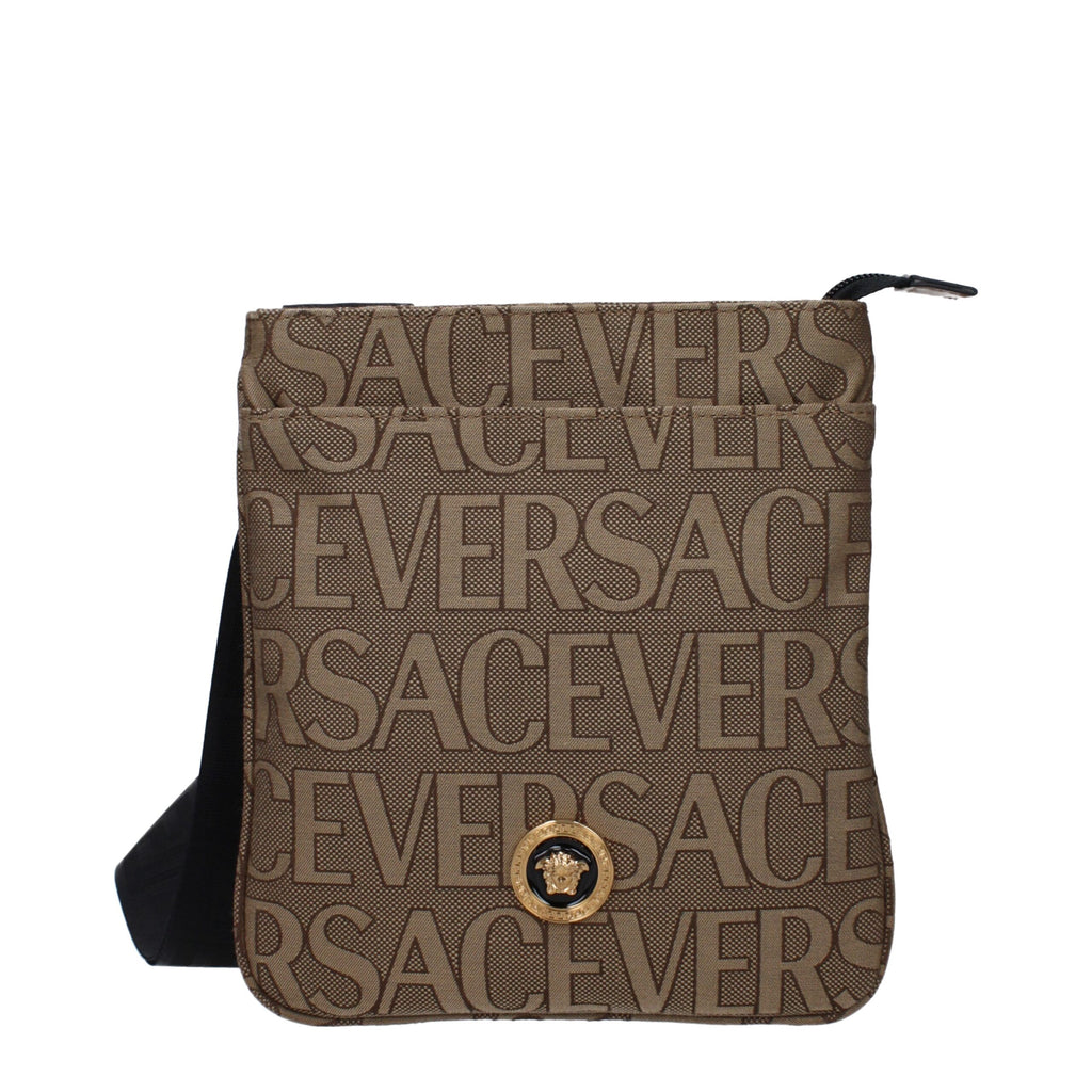Beige Fabric Crossbody Bag