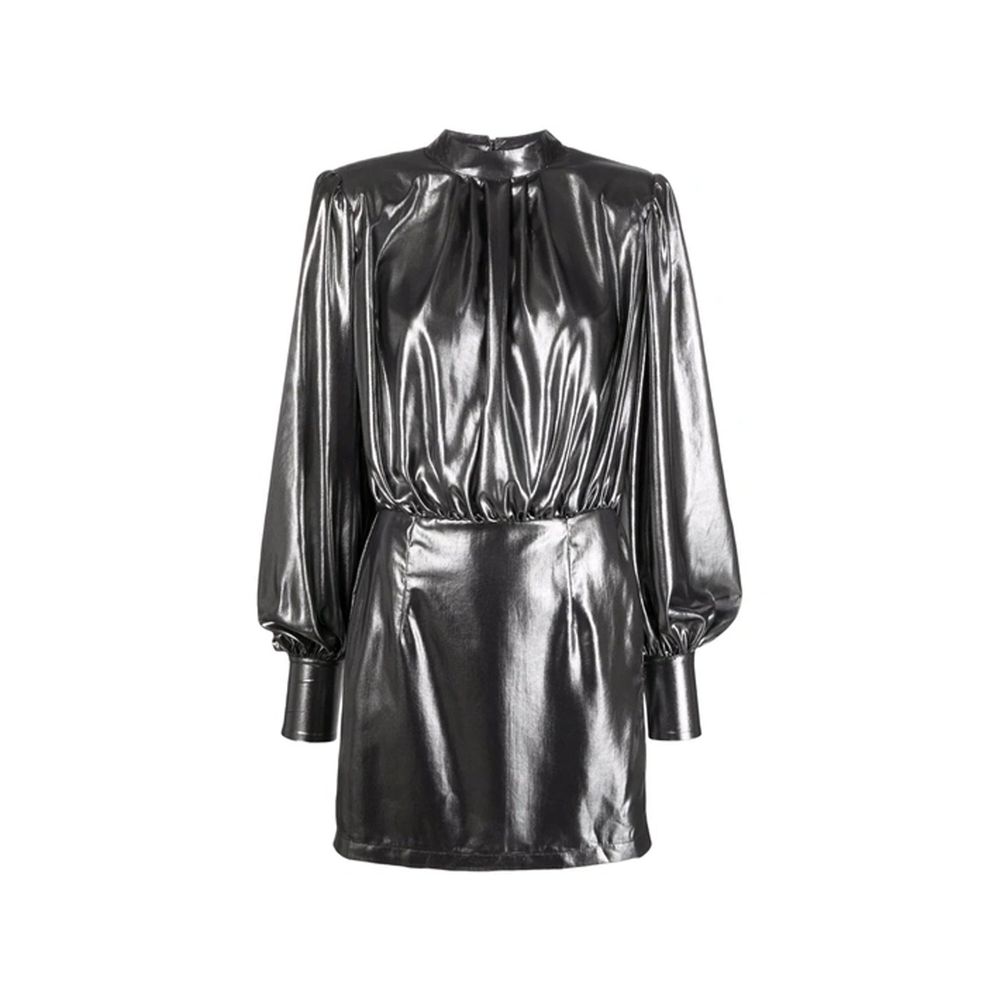 Silver Polyester Cocktail Dress