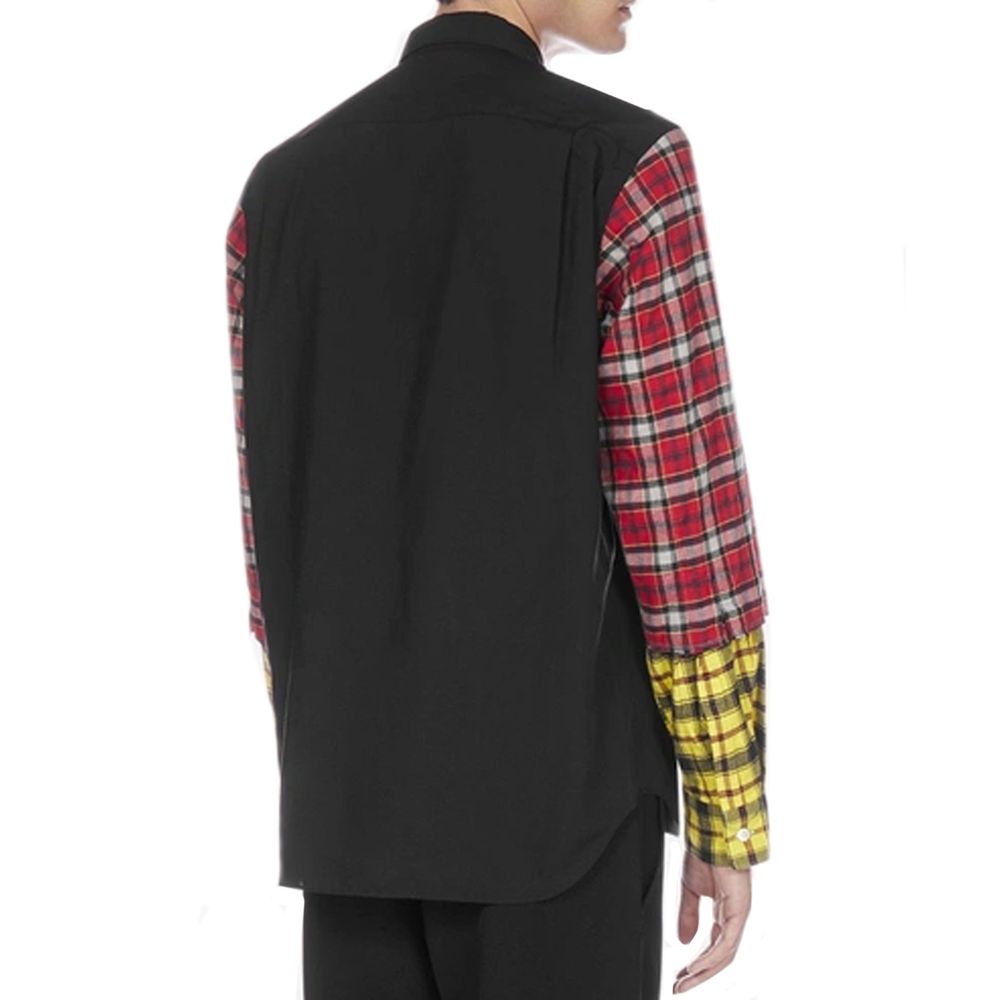 Black Cotton Pattern Shirt