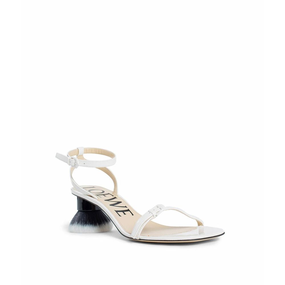 White Lamb Leather Stiletto Heel Sandals