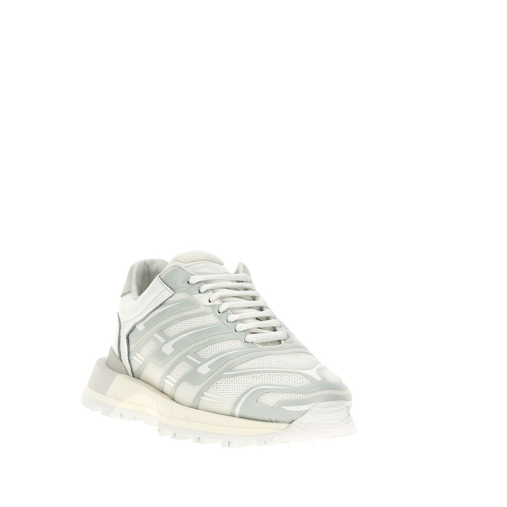 White Fabric Athletic Sneakers
