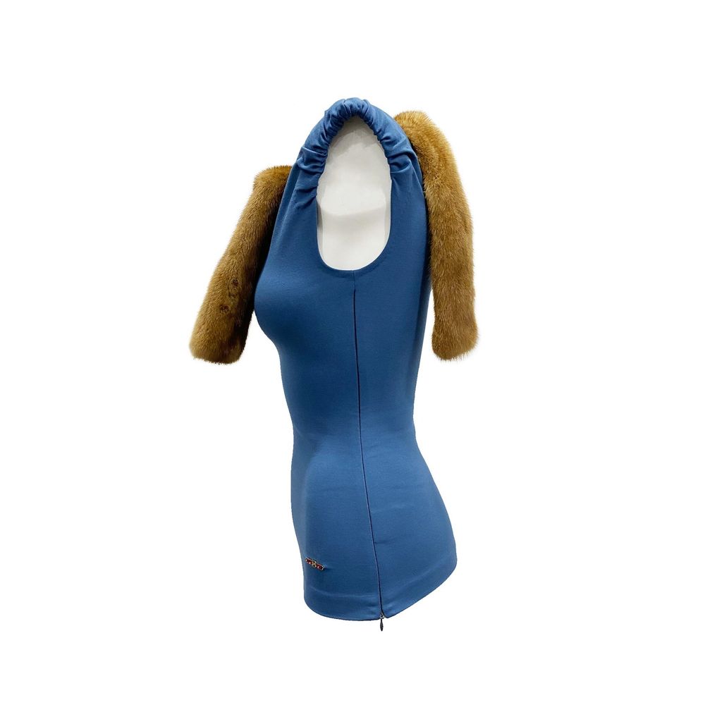 Blue Viscose Tank Tops