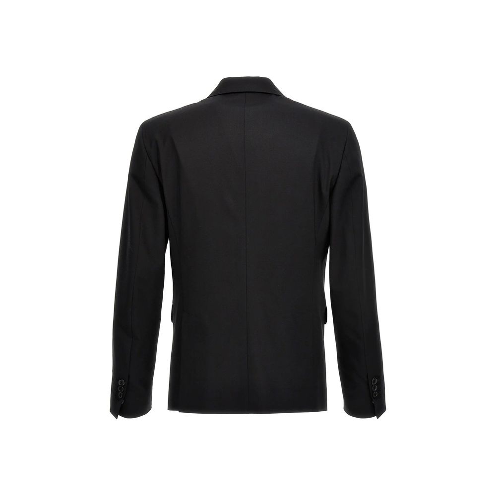 Black Elastane Two-Piece Suit