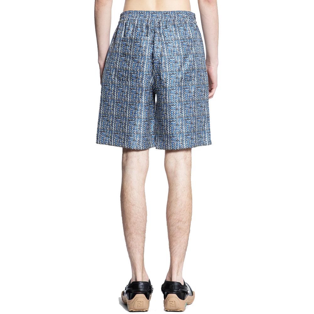 Blue Silk Bermuda Shorts