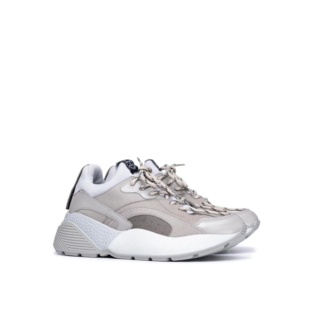 Gray Vegan Leather Chunky Sneakers