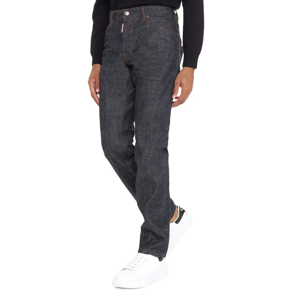 Blue Cotton Skinny Jeans
