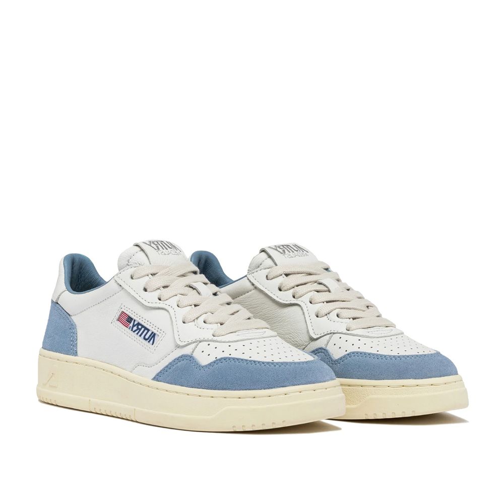 White Leather Low Top Sneakers