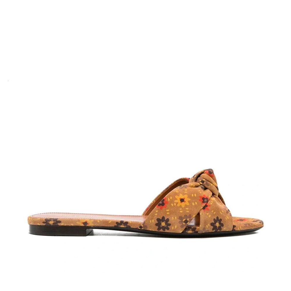 Brown Leather Slides