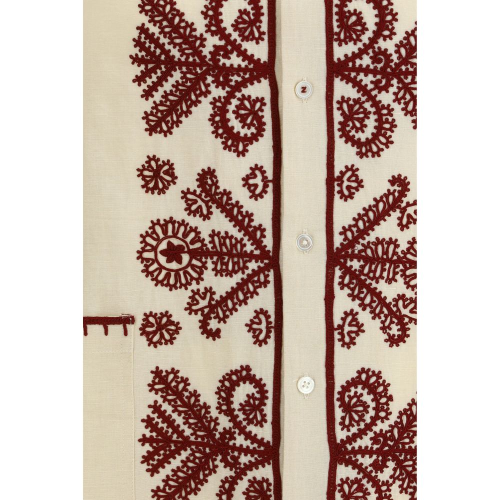 Beige Hemp Pattern Shirt