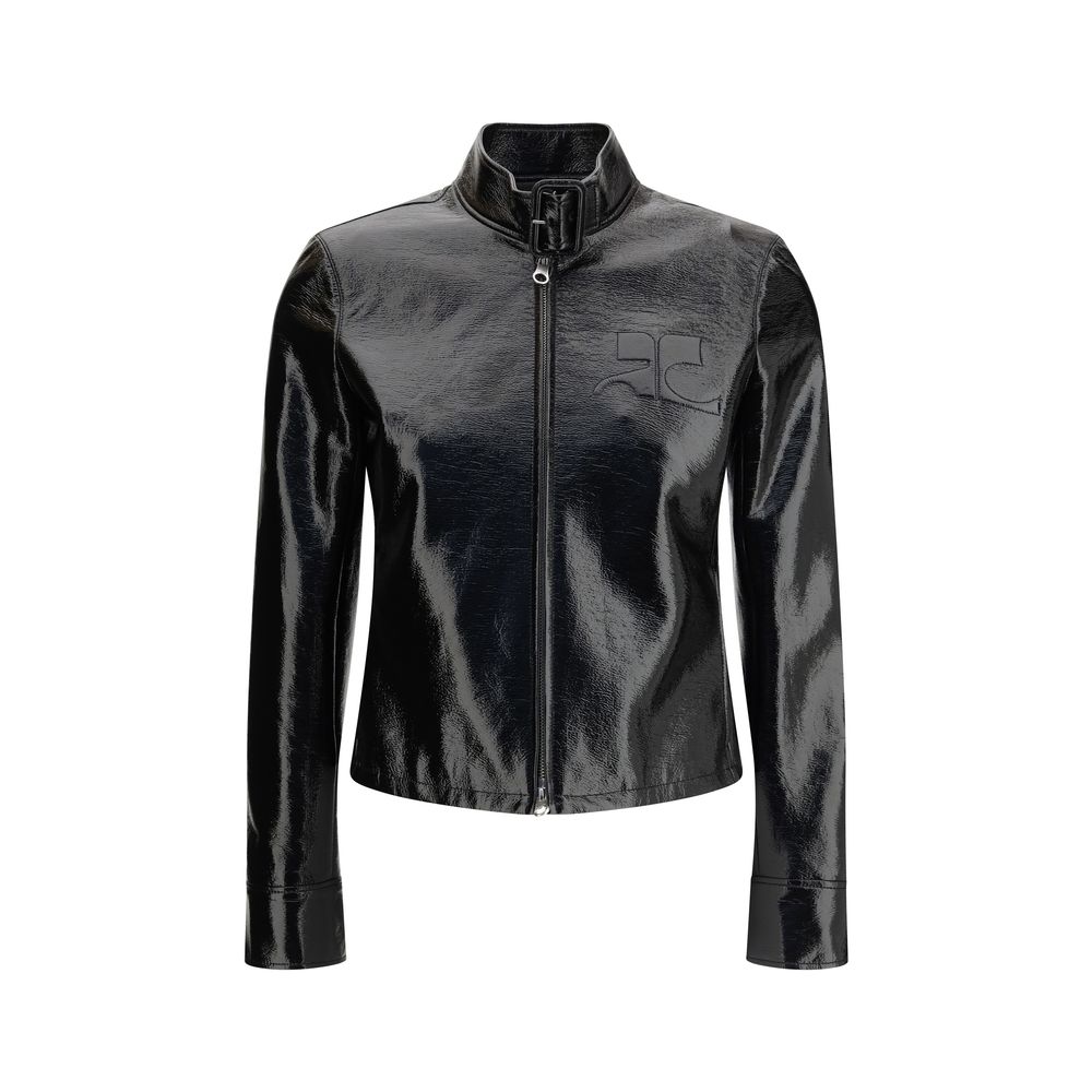Black Cotton Full-Length Jacket