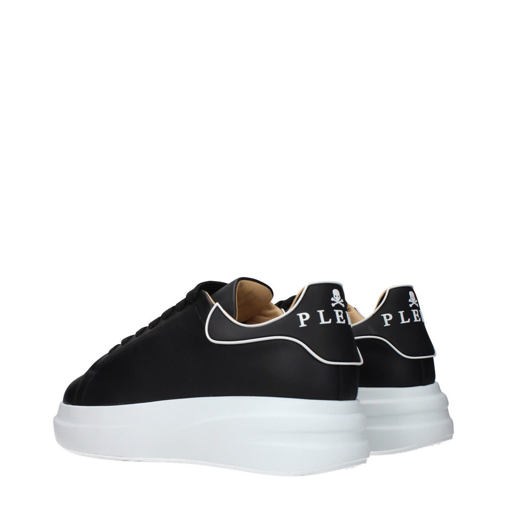 Black Leather Chunky Sneakers