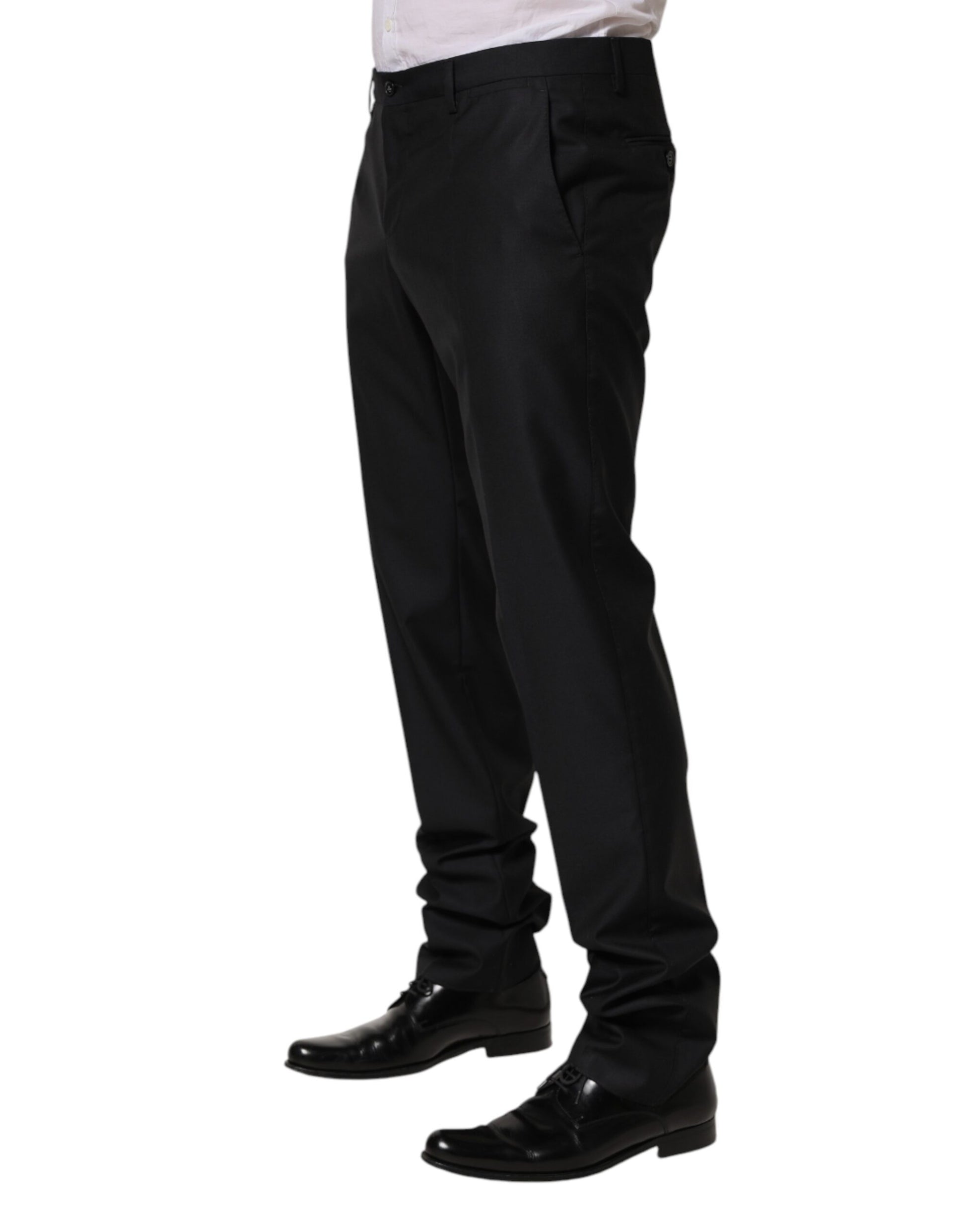 Black Wool Skinny Dress Formal Trouser Pants