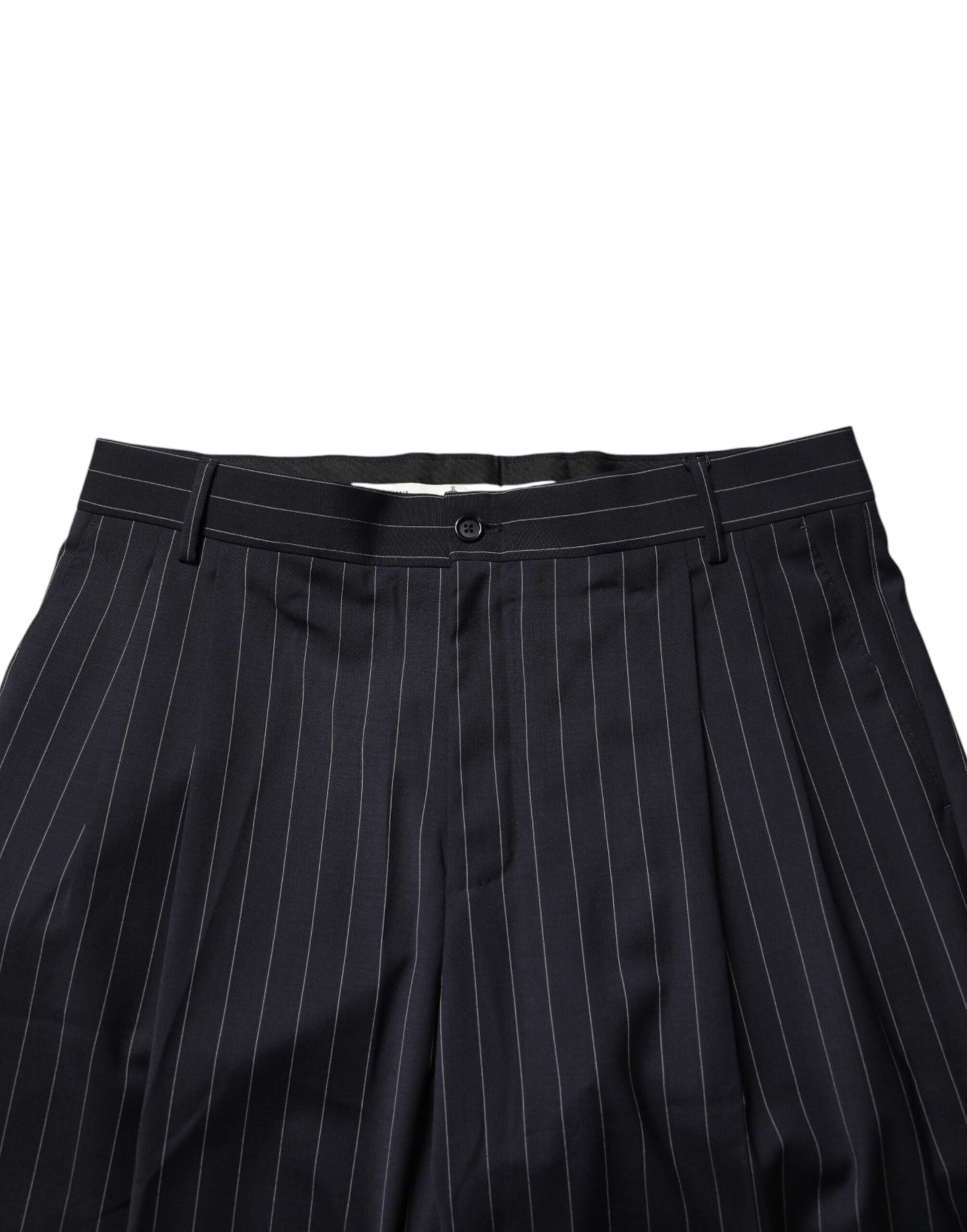 Black Stripe Straight Men Dress Trouser Pants