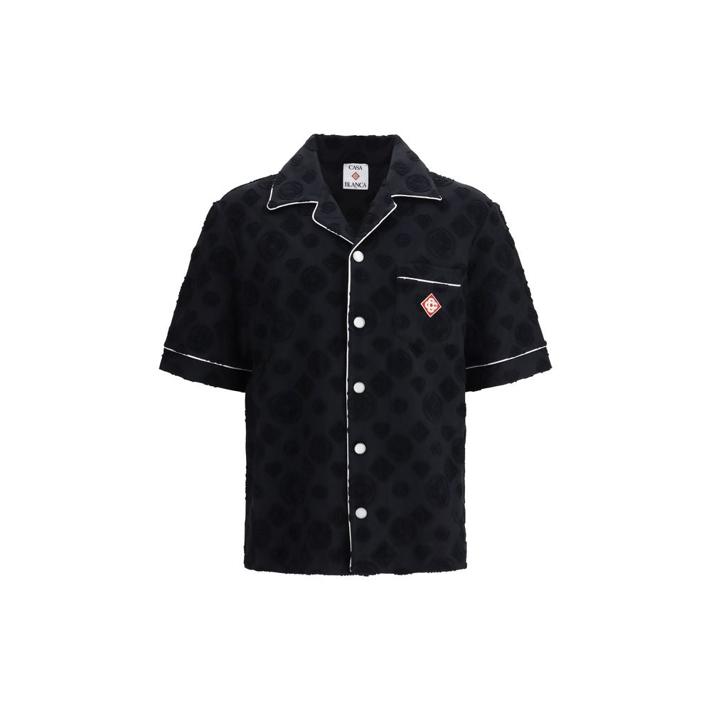 Black Cotton Shortsleeve Shirt