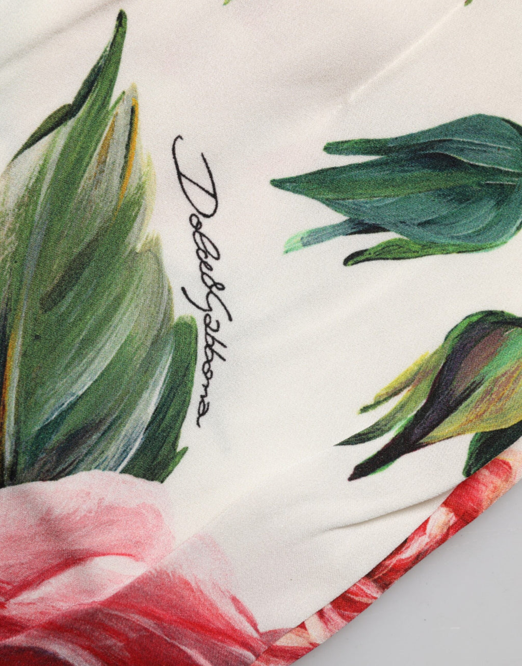 White Floral Leggings Stretch Waist Pants