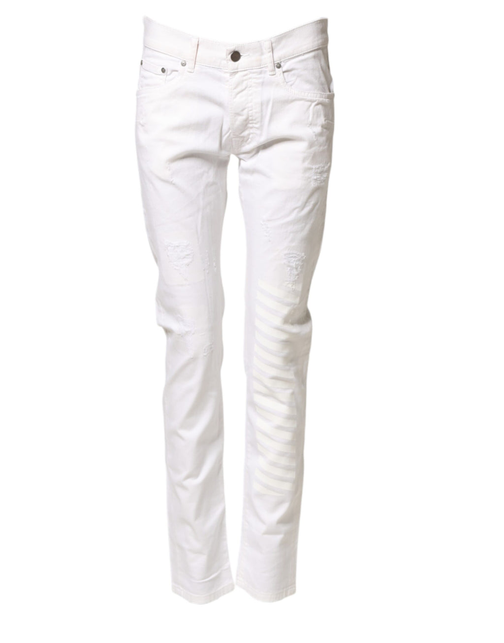 White Cotton Stretch Skinny Denim Jeans