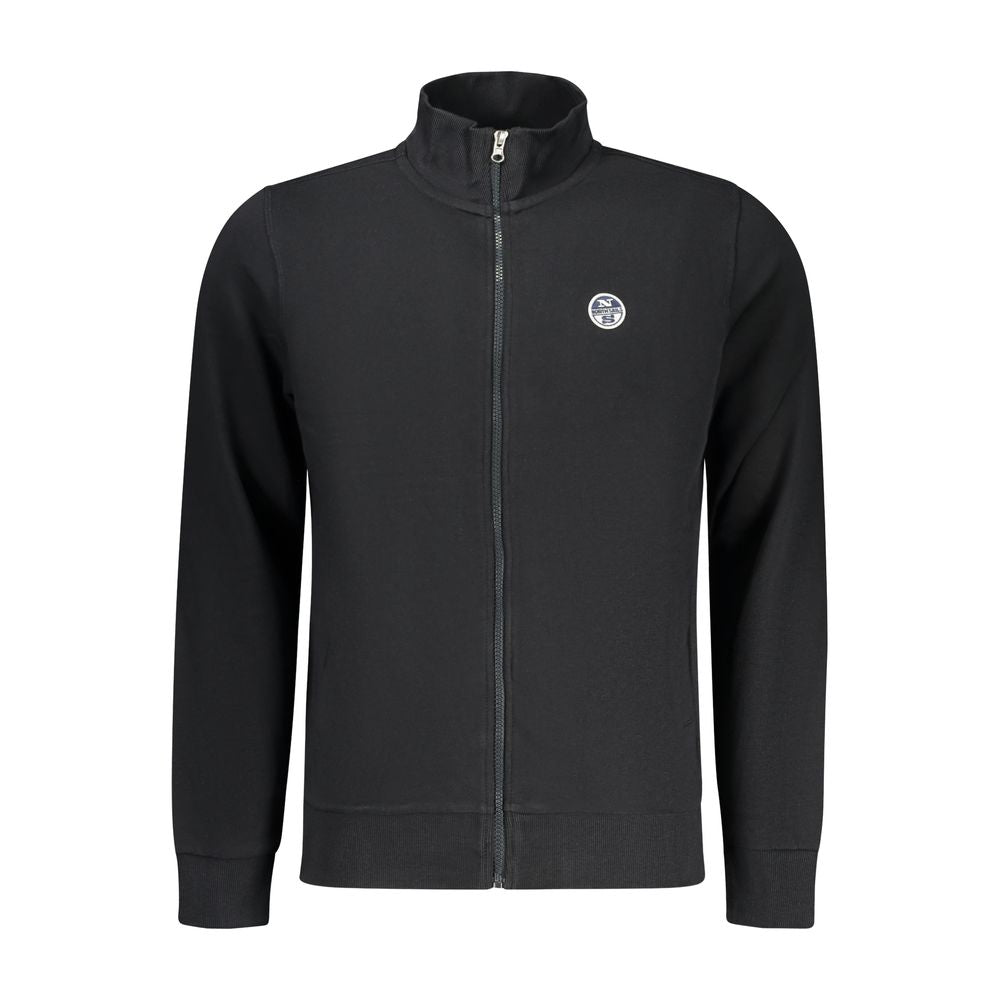 Black Cotton Men Sweatshirt