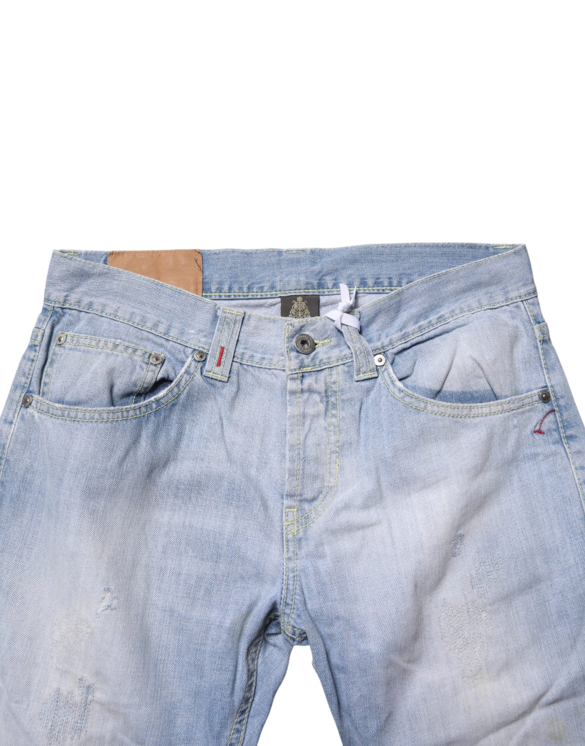 Light Blue Cotton Stretch Straight Denim Trouser Jeans