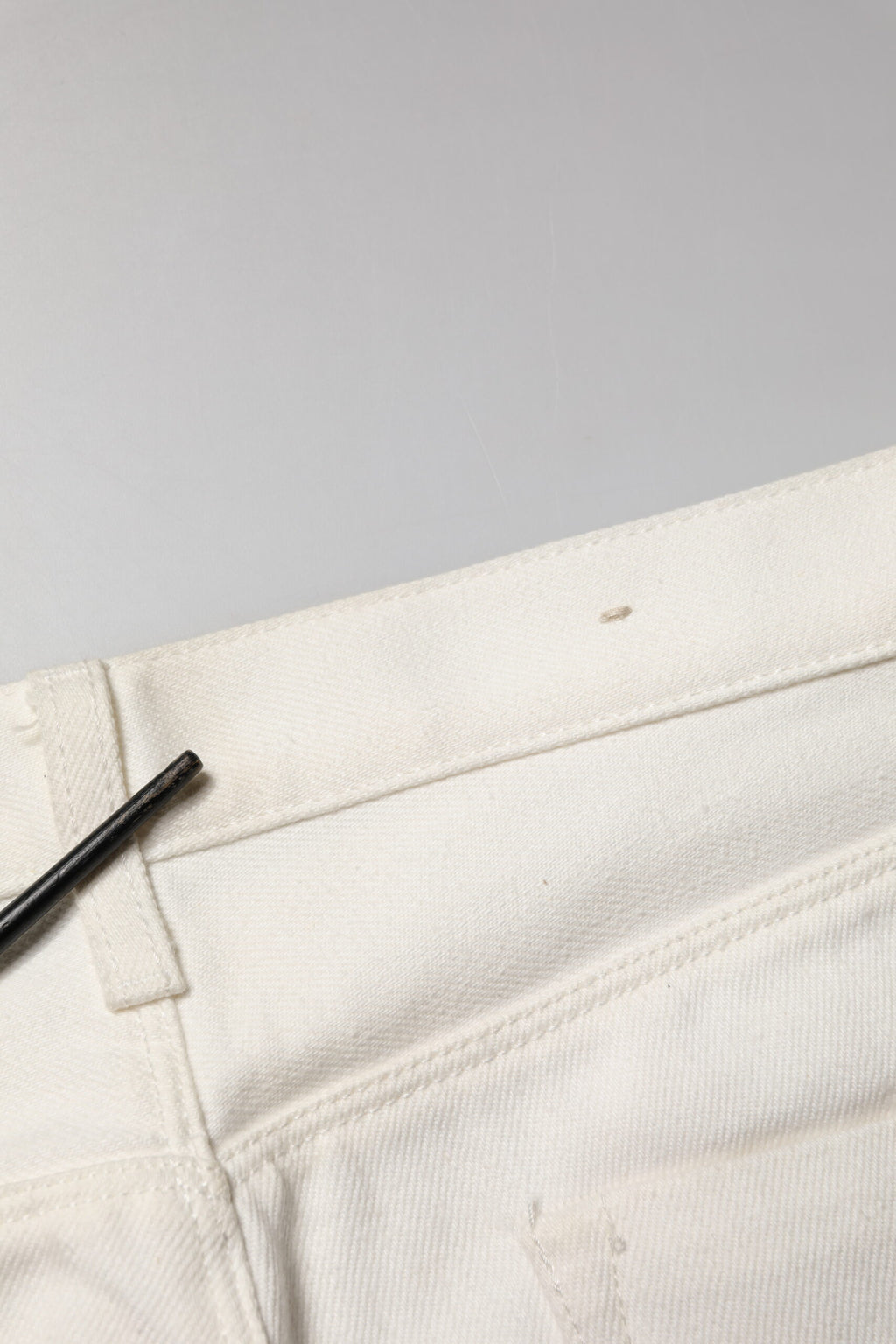 White Cotton Straight Denim Mid Waist Trouser Jeans