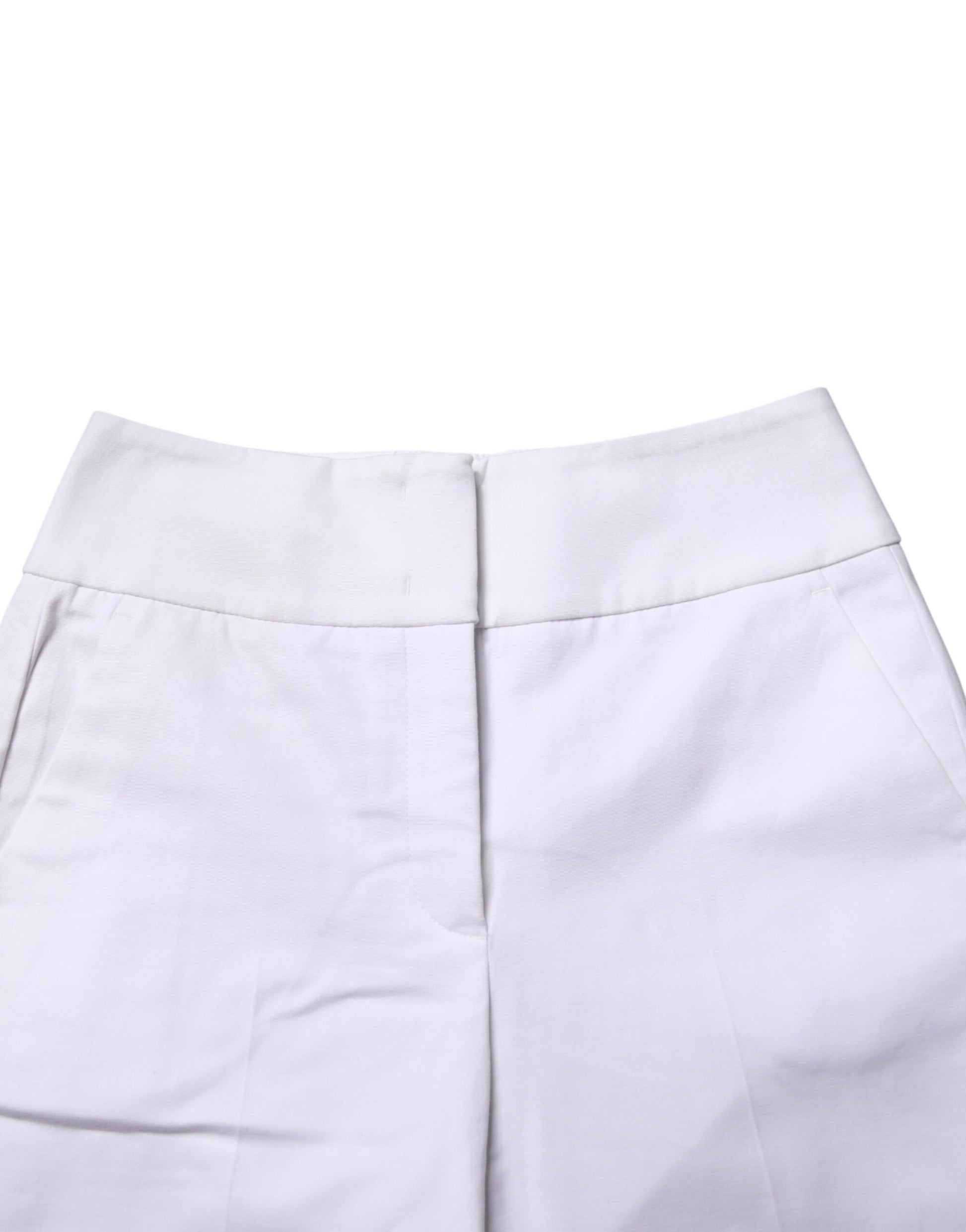 White High Waist Tapered Fit Chino Trouser Pants