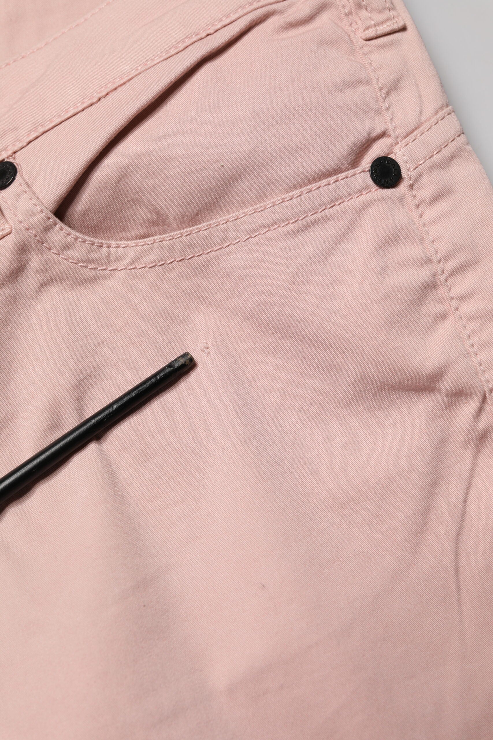 Light Pink Cotton Mid Waist Skinny Fit Denim Jeans