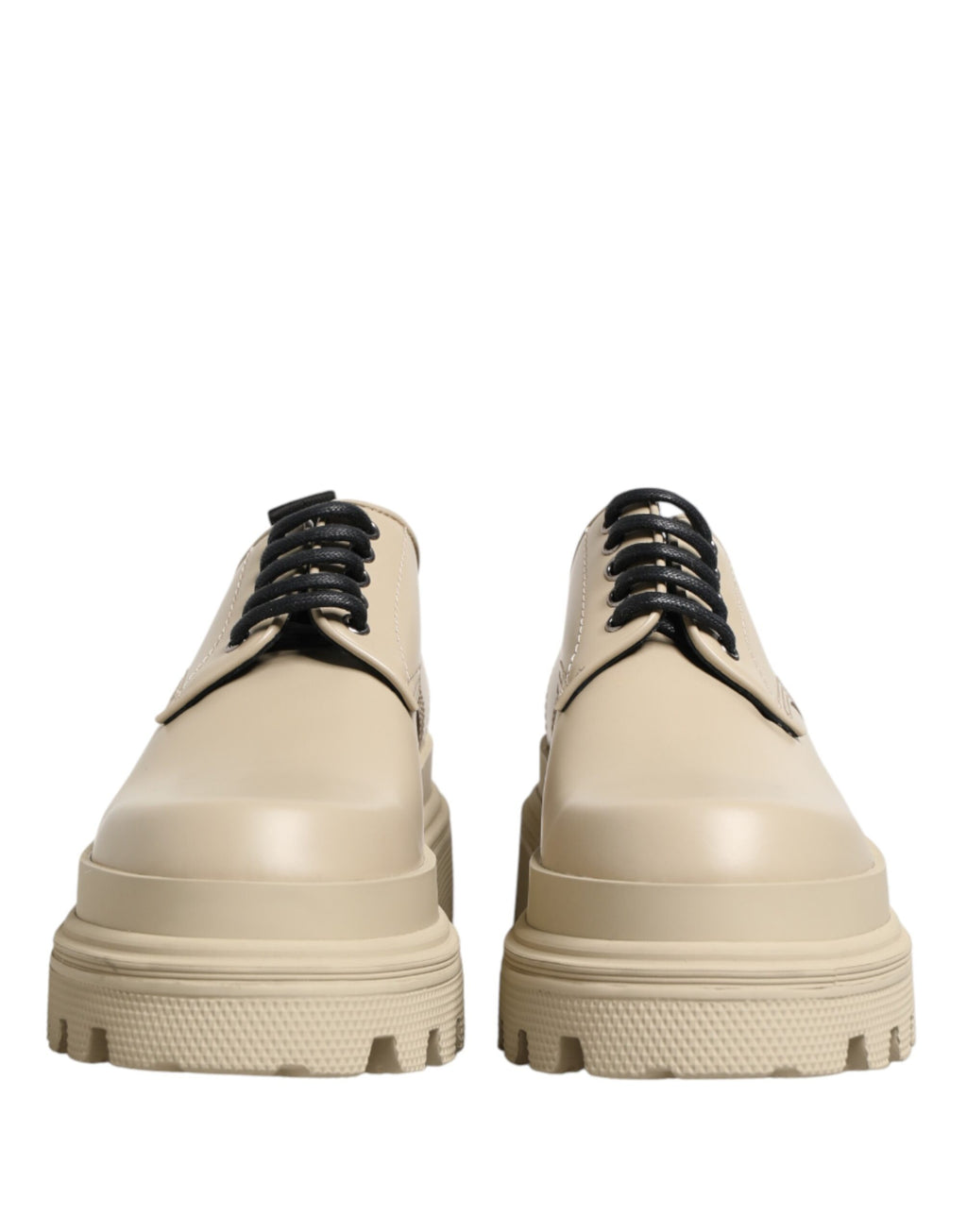 Beige Lace Up Trekking Derby Men Dress Shoes