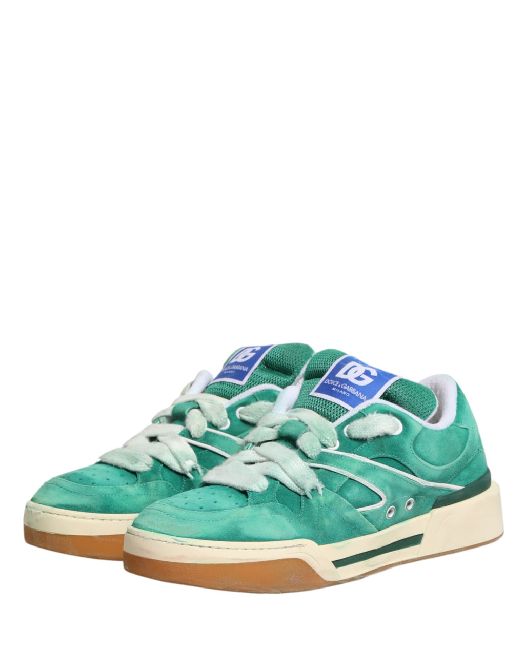 Green Suede New Roma Low Top Sneakers Shoes