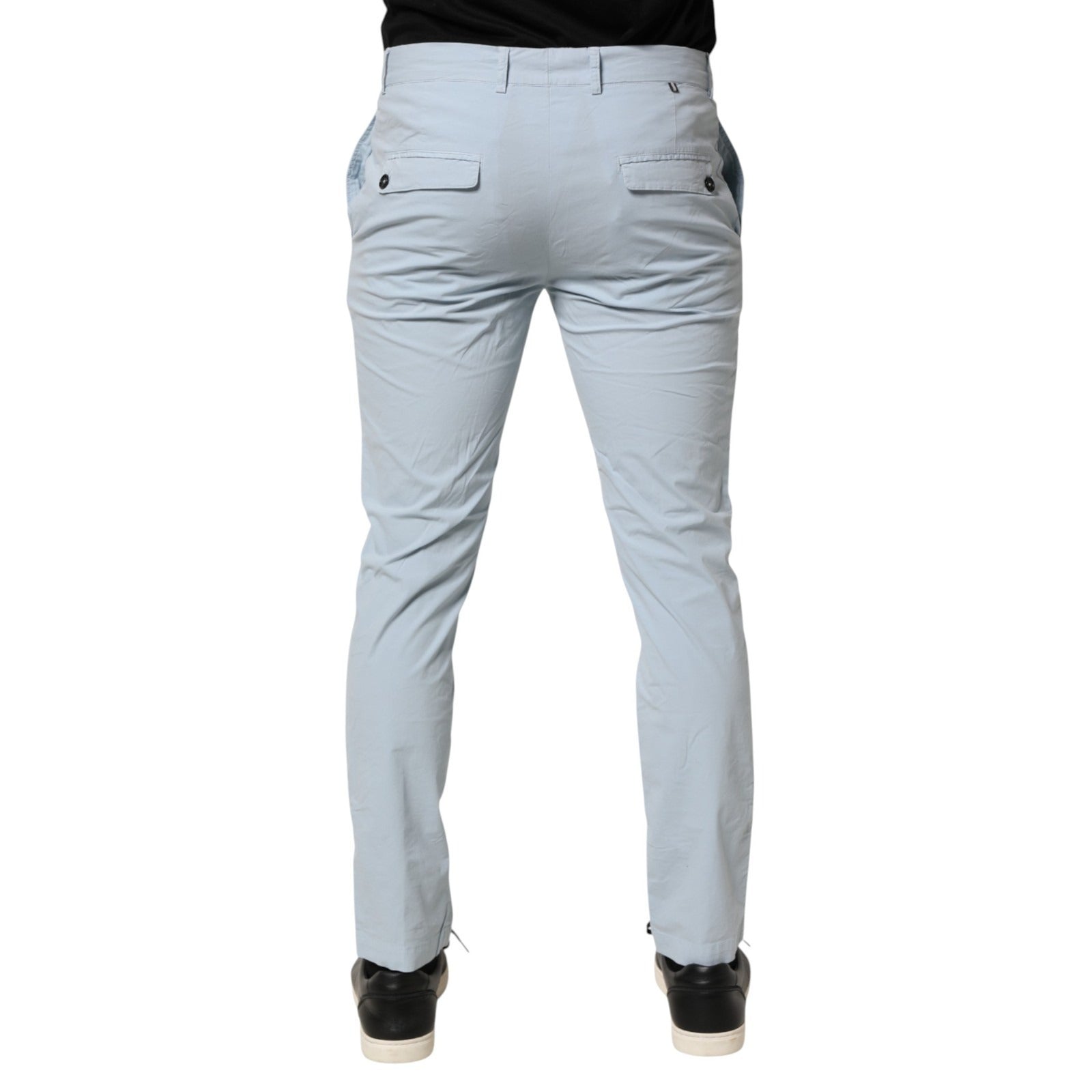 Light Blue Skinny Dress Trouser Pants