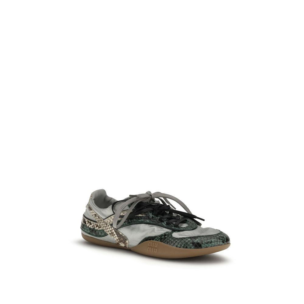Gray Recycled Polyester Athletic Sneakers