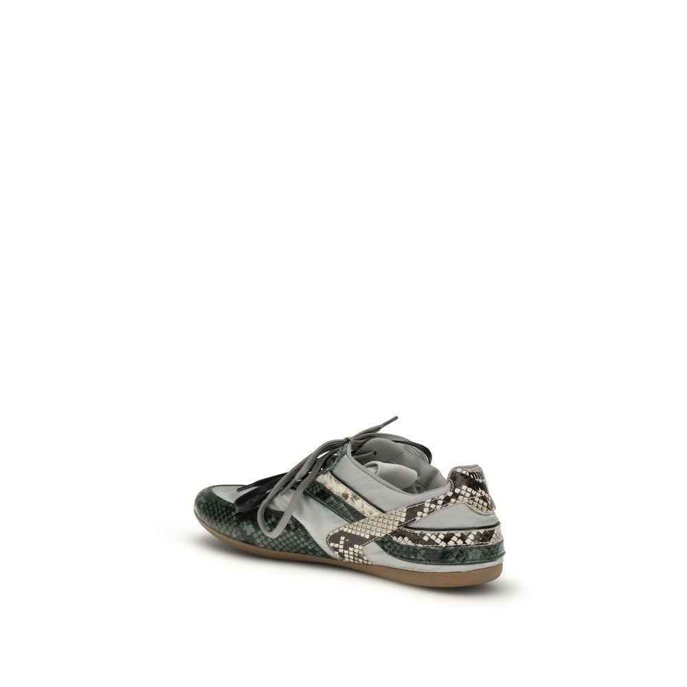 Gray Recycled Polyester Athletic Sneakers