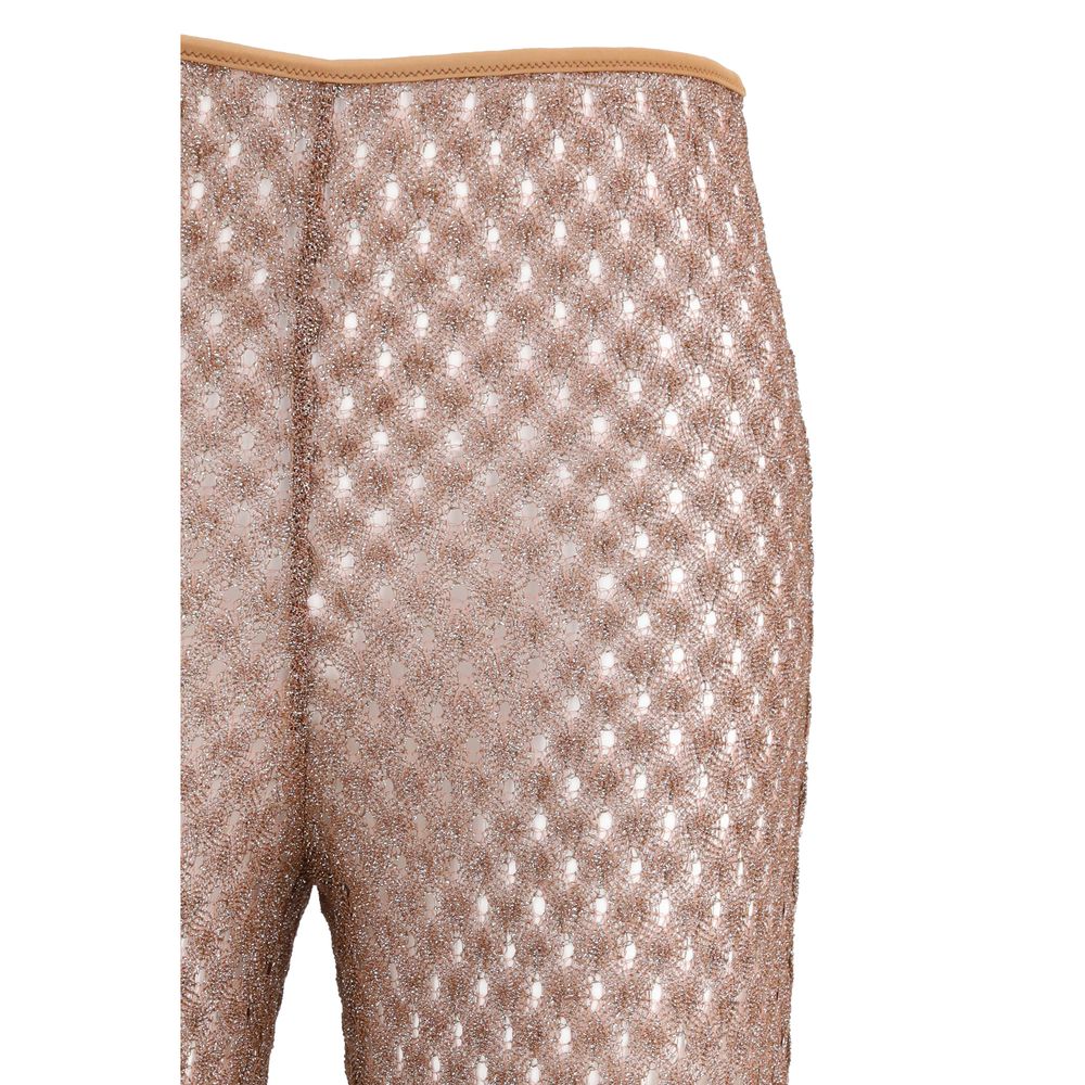Brown Viscose Flared Pants