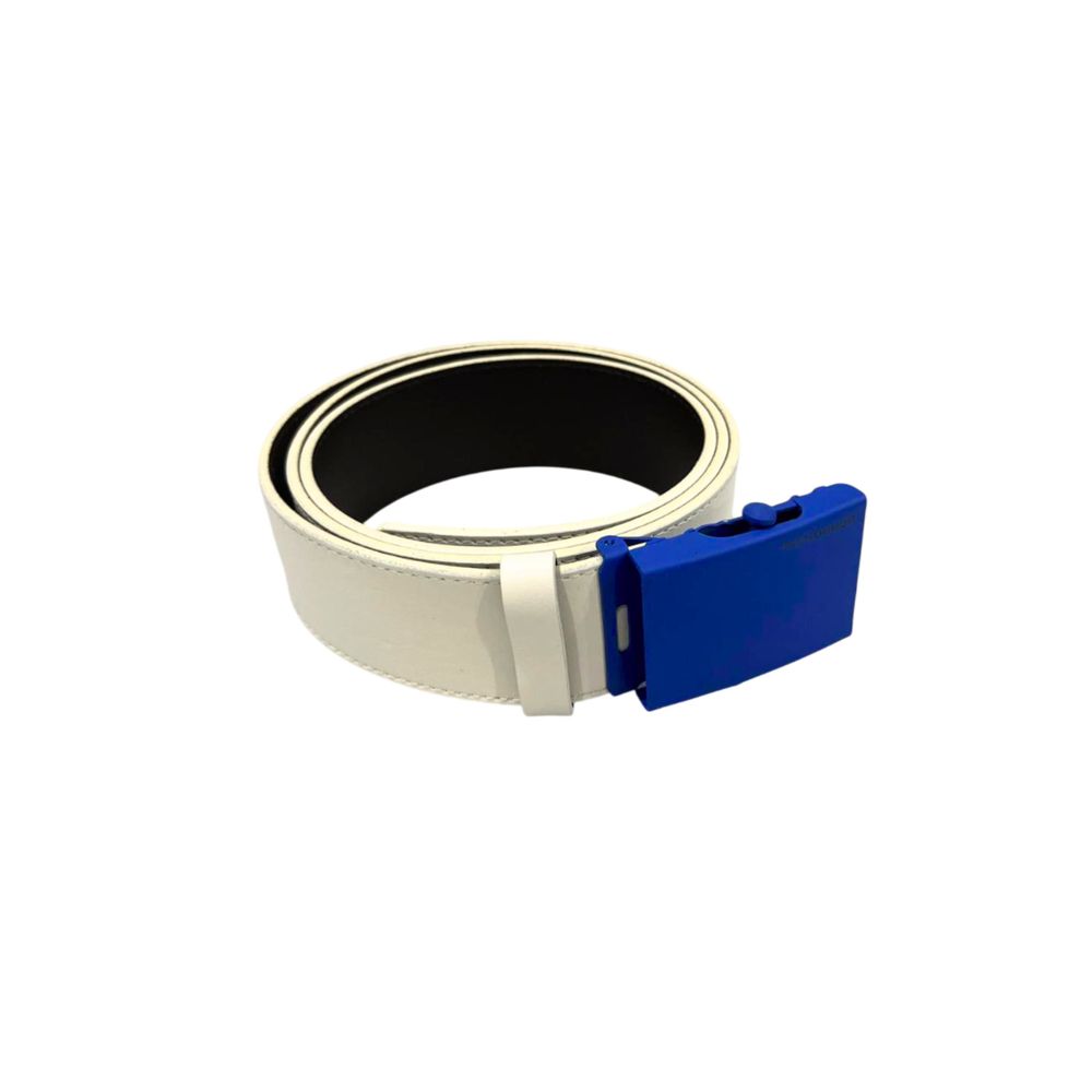 White Leather Men Belt