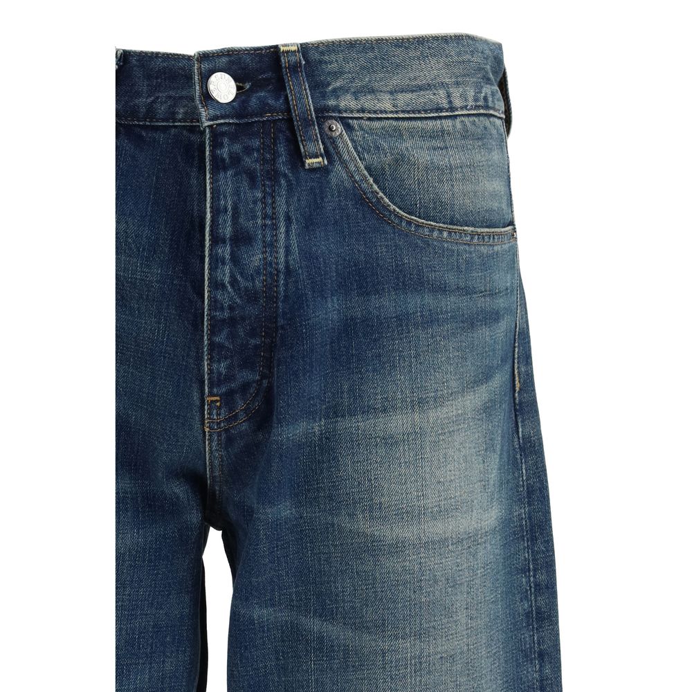 Blue Cotton Relaxed Fit Jeans