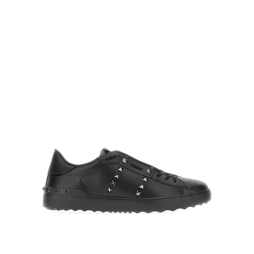 Black Leather Low Top Sneakers