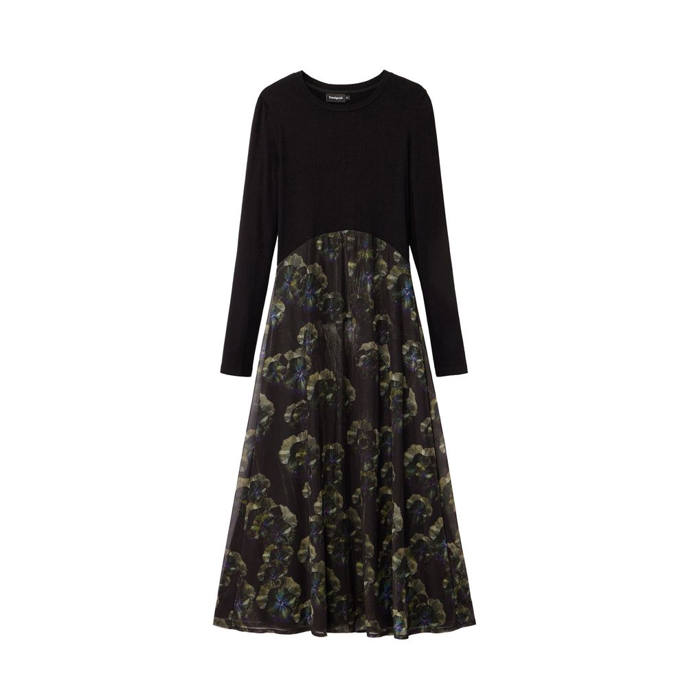 Black Polyester Casual Dress