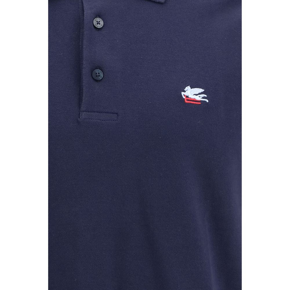 Blue Cotton Polo Shirt