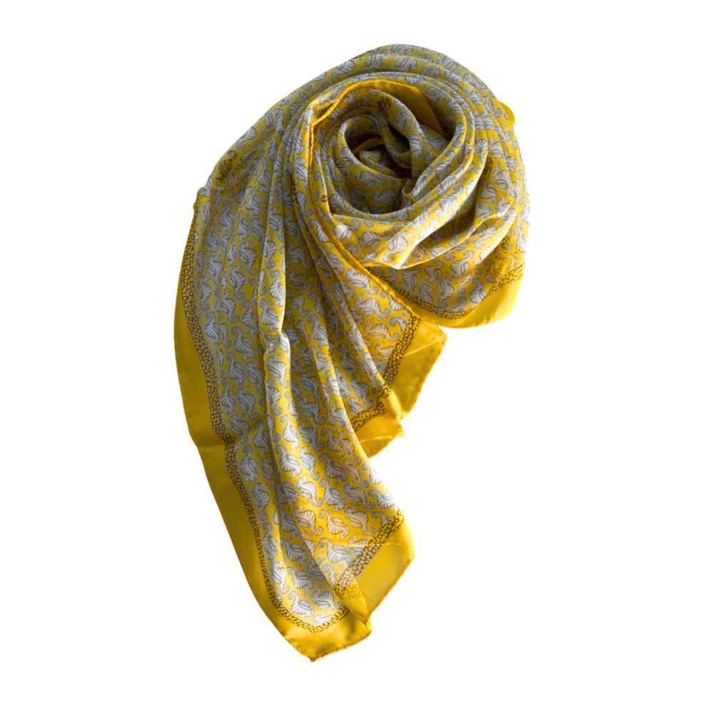 Yellow Silk Women Scarf