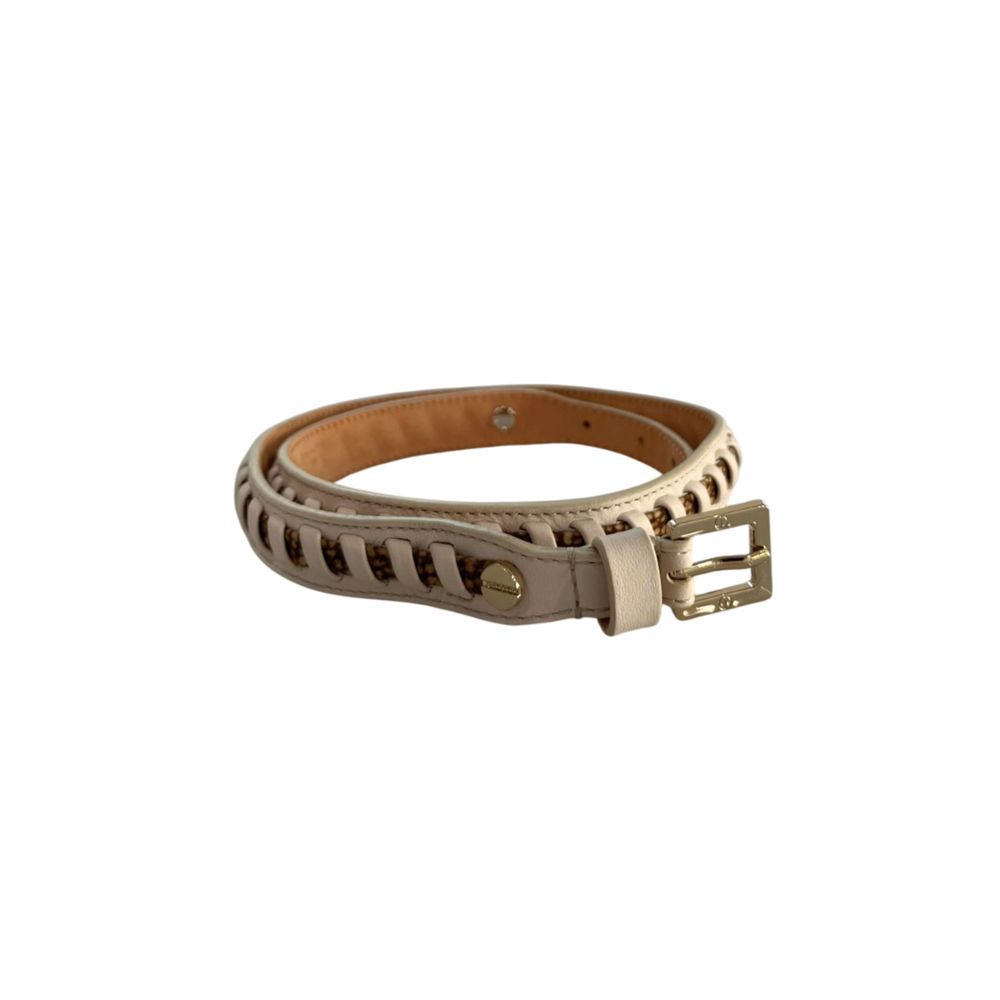 White Leather Women's Belt