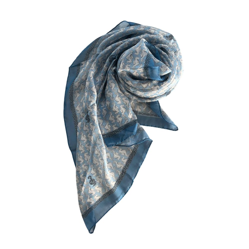 Blue Silk Women Scarf