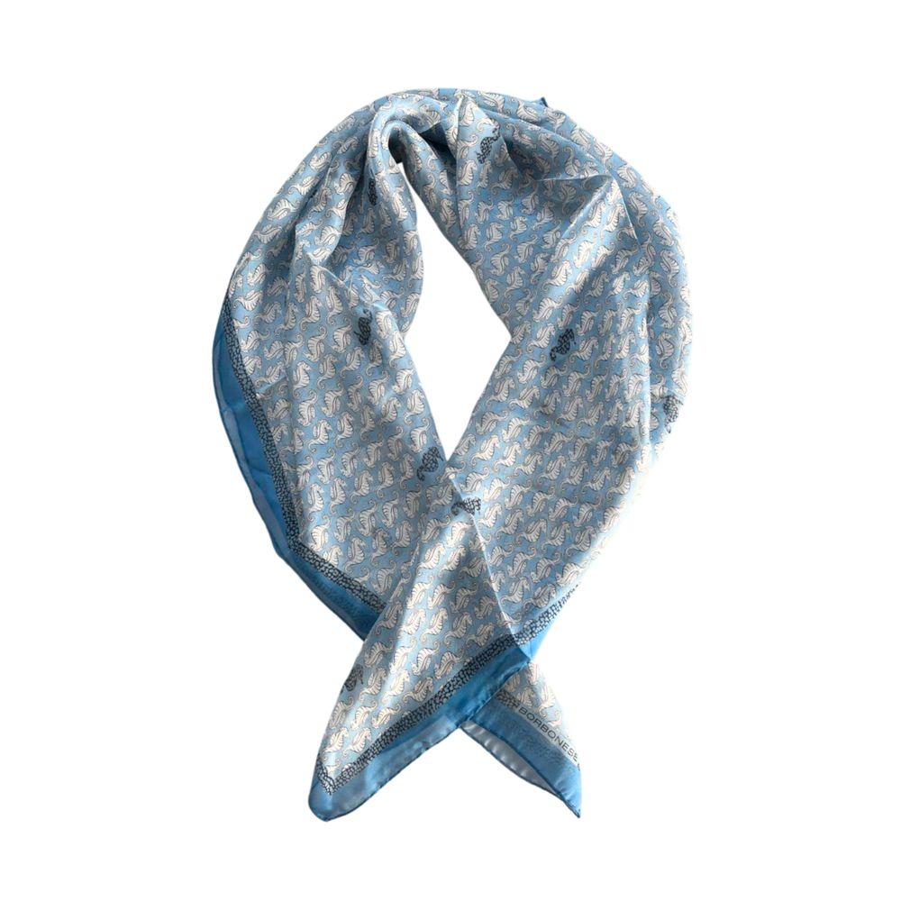 Blue Silk Women Scarf