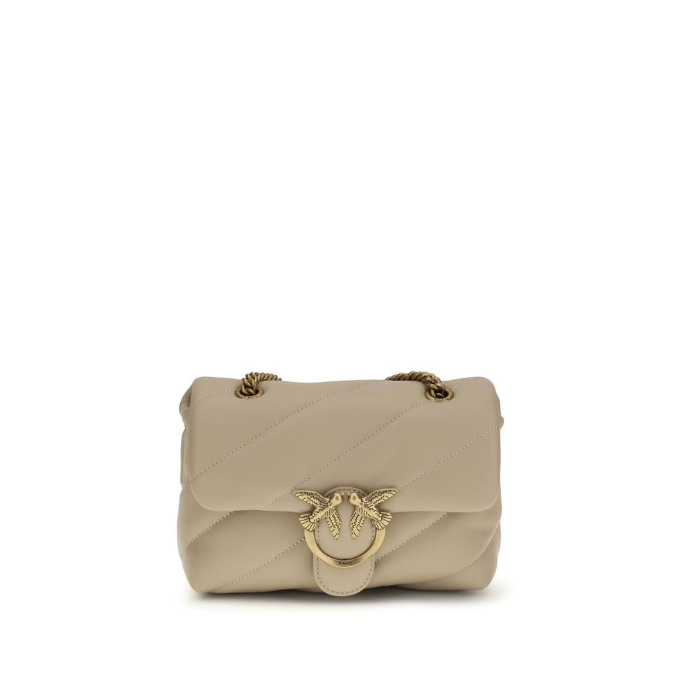 Beige Calf Leather Bos Taurus Shoulder Bag