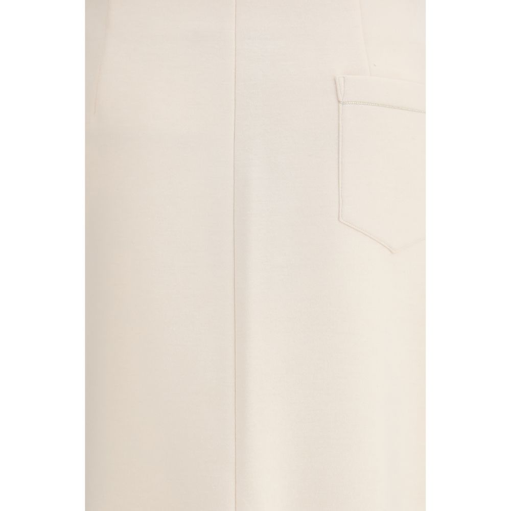 Beige Modal Midi Skirt