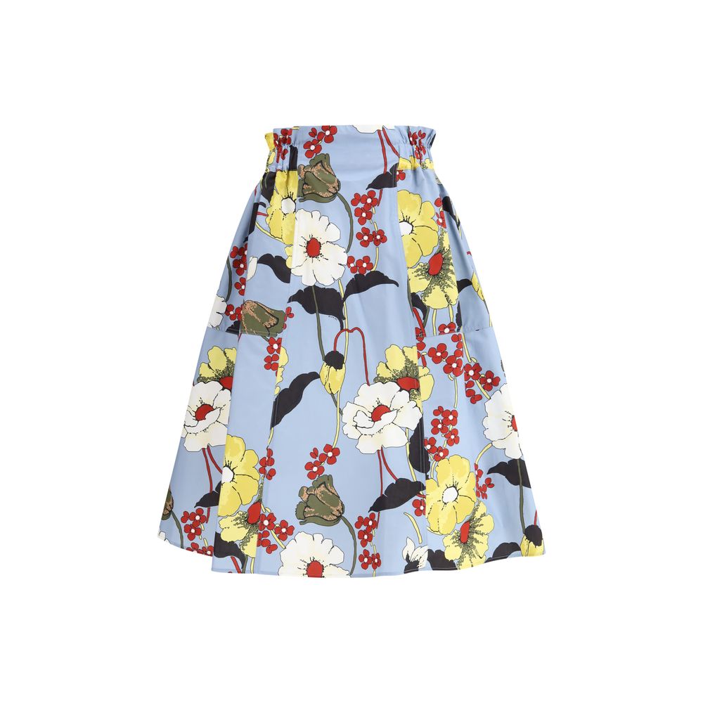 Multicolor Cotton Midi Skirt