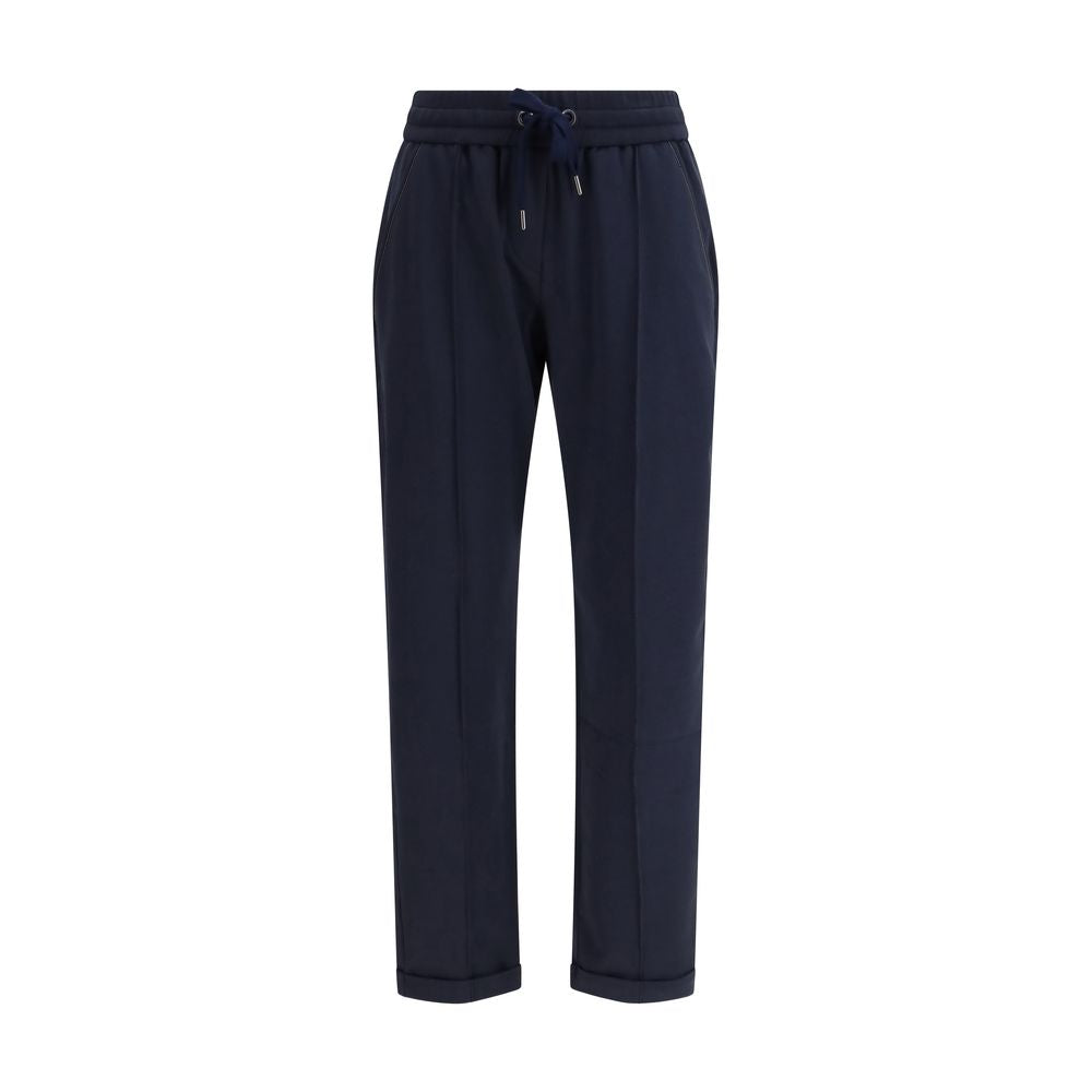 Blue Cotton Athletic Pants