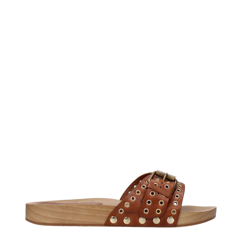 Brown Leather Slippers